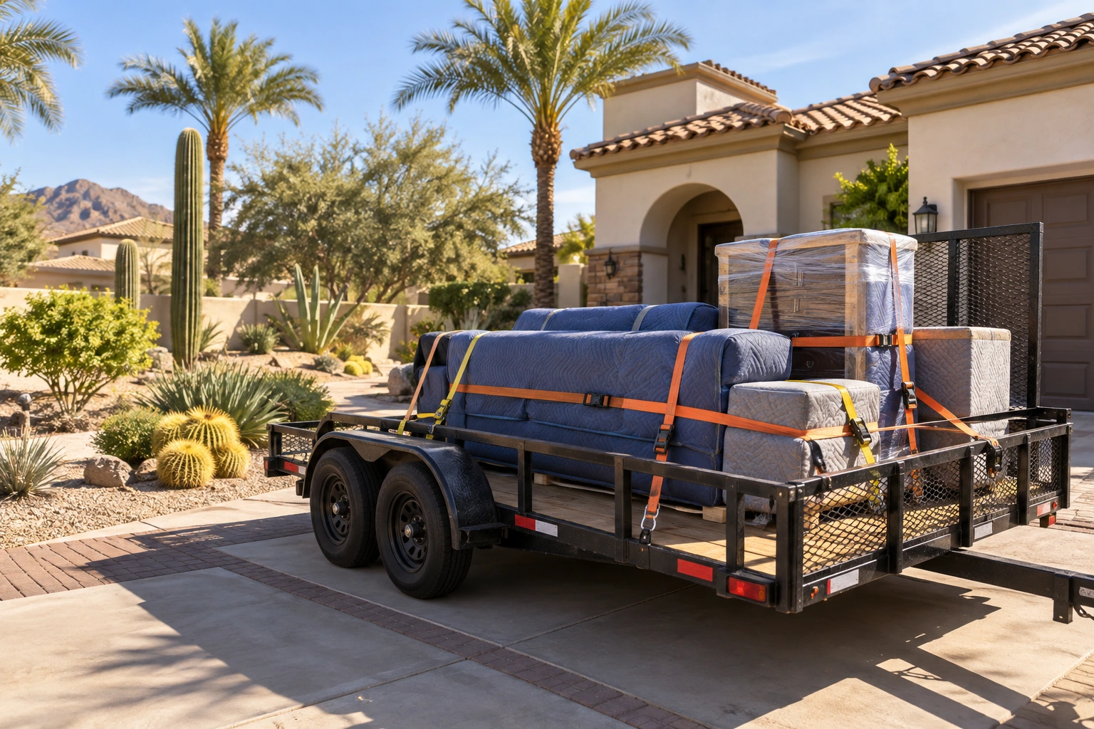 Delivery items and equipment in an Arizona residential setting